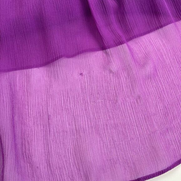 CACHE Y2K Silk Mini Dress Sz 2 Purple Ruffled One Shoulder Fairy Cocktail - Picture 5 of 15